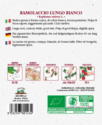 Radish Bianco Minoearly - Organic Seeds
