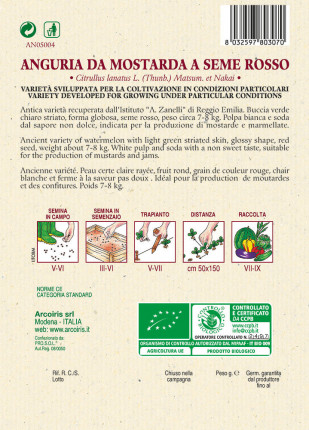Anguria da Mostarda a Seme Rosso -Sementi Biologiche