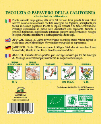Escolzia o Papavero della California - Sementi Biologiche