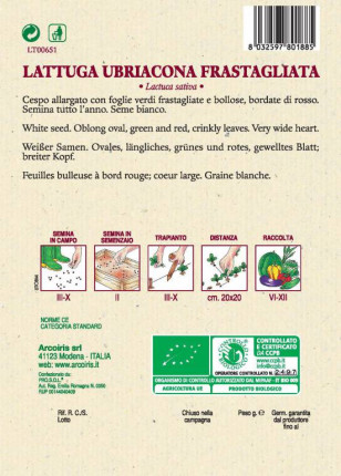Lettuce Ubriacona Frastagliata - Organic Seeds