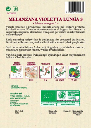 Eggplant Violetta Lunga 3 - Organic Seeds