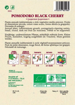 Tomato Black Cherry - Organic Seeds